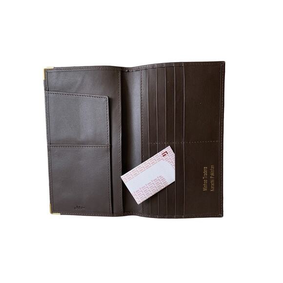 jafferies handcrafted leather goods travel wallet passport Minhas Traders brown - Picture 1 of 7